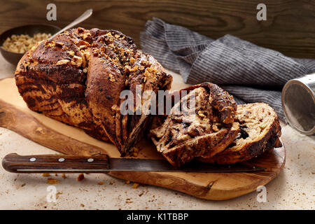 Dairy-free chocolate babka Stock Photo