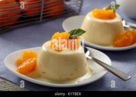 Clementine panna cotta Stock Photo