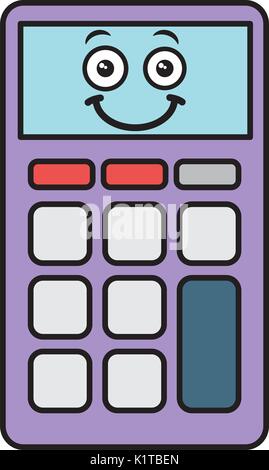 calculator math kawaii character vector illustration design Stock Vector  Image & Art - Alamy