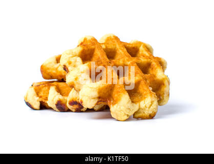 Baked waffles isolated on a white background Stock Photo