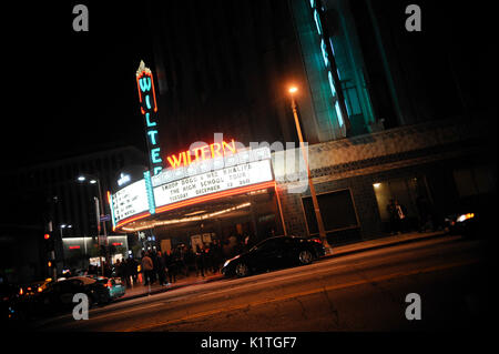 The Wiltern Theater sign for 'Mac Devin: High School Tour' December 13,2011 Los Angeles.
