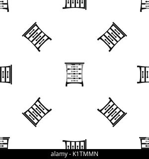 Chest of drawers pattern seamless black Stock Vector