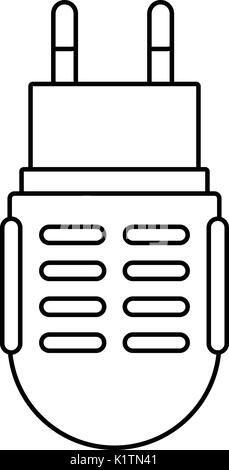 Electric mosquito icon, outline line style Stock Vector