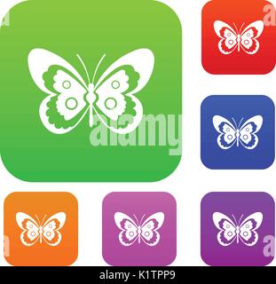 Butterfly set collection Stock Vector