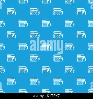 Database and firewall pattern seamless blue Stock Vector
