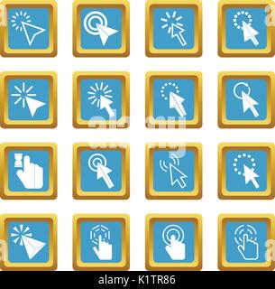 Mouse pointer icons azure Stock Vector