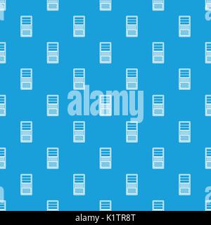 Black computer system unit pattern seamless blue Stock Vector