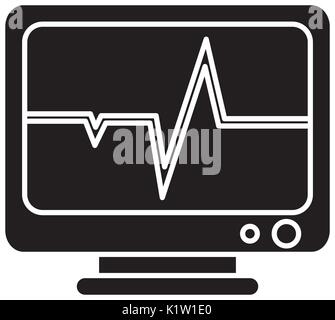 Heart Rate Monitor icon over white background vector illustration Stock ...