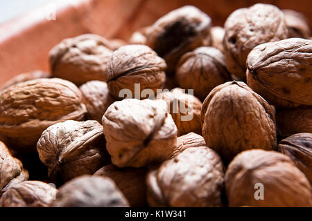 Nuts stacked in a pile Stock Photo