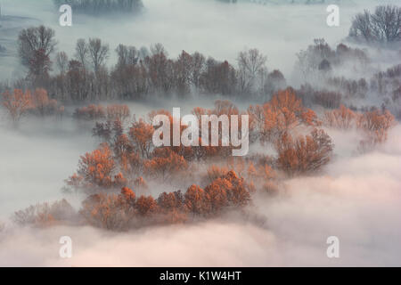Atmosphere on the banks of the river Adda, province of Lecco, Airuno, Italy. Stock Photo