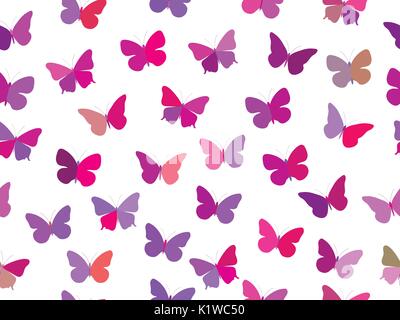 Butterfly seamless pattern. Seamless pattern of butterflies. Multicolored butterflies. Vector illustration. Stock Vector