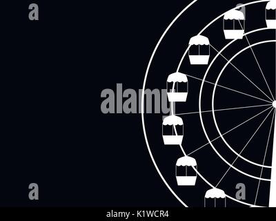 Ferris wheel on a black background.Vector illustration Stock Vector