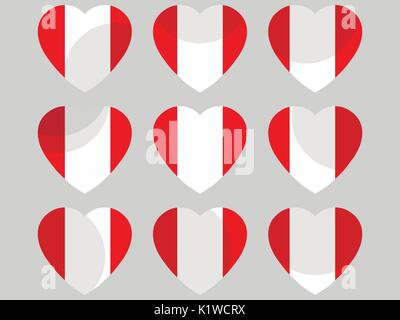 Heart with the flag of Peru. I love Peru. Vector illustration Stock Vector
