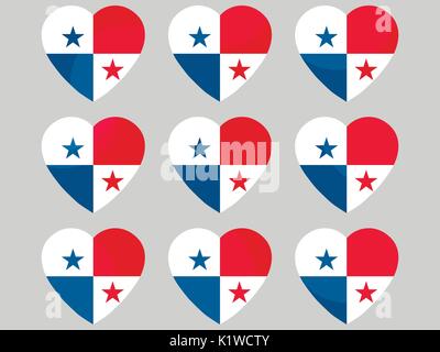Heart with the flag of Panama. I love Panama. Vector illustration Stock Vector