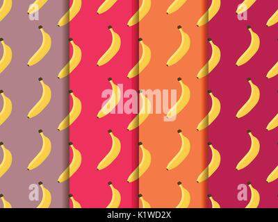 Seamless pattern with bananas. Set of seamless vector patterns. Stock Vector