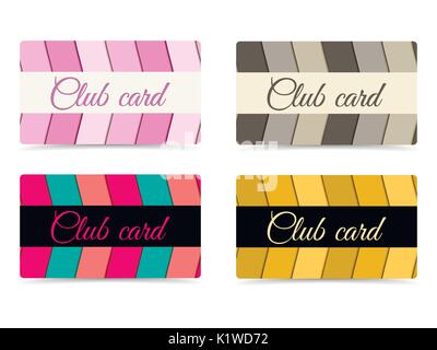 Club card. A set of club cards. Club card with 3d waves. Vector. Stock Vector