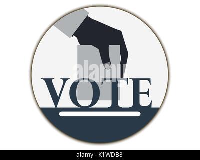 Hand with voting ballot. Vote. Vector illustration. Stock Vector