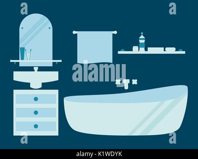 Bathroom in a flat style. Vector illustration Stock Vector
