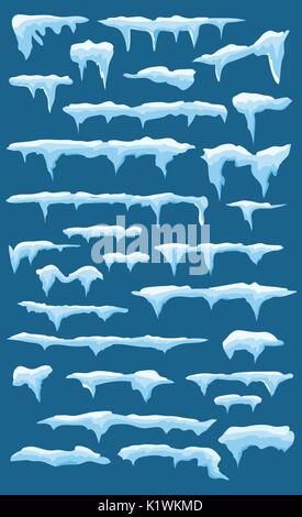 Set of Isolated snow cap Stock Vector