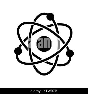 Atom icon, iconic symbol, on white background.  Vector Iconic Design. Stock Vector