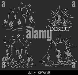 Dayly and nightly desert Stock Vector