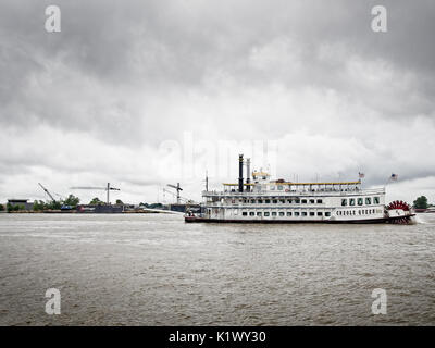 New Orleans, LA USA - June 1, 2017  -  Creole Queen River Boat in New Orleans Stock Photo