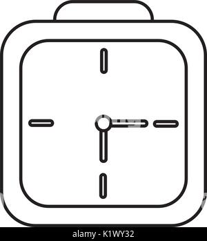 wall clock square deadline dial graphic vector illustration Stock Vector
