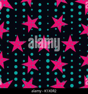 Stars in pop art style, seamless pattern. Vector. Stock Vector