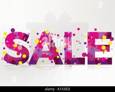 Sale  banner isolated on white background. Bright inscription with colored circles. Vector illustration Stock Vector