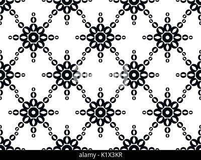 Seamless geometric ornament. Black pattern on a white background. Vector illustration Stock Vector