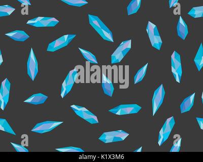 Seamless pattern with geometric crystals and minerals Stock Vector ...