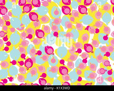 Seamless bright pattern with flowers. Abstract pattern of the oilcloth coverings, wallpaper and fabrics. Vector illustration Stock Vector