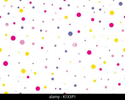 Seamless pattern with colored circles. Celebratory background with dots. Vector illustration Stock Vector