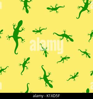 Green Salamander Seamless Pattern Stock Vector