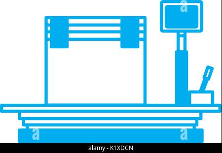 cardboard box on storage scale cargo icon Stock Vector