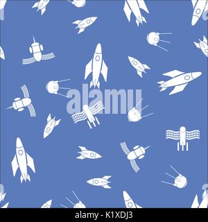 Airplane Silhouette Seamless Pattern Stock Vector
