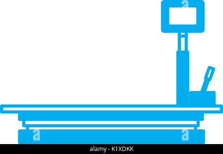 weight scale delivery boxes equipment cargo Stock Vector