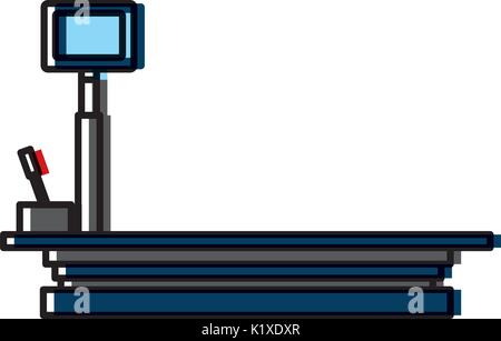 weight scale delivery boxes equipment cargo Stock Vector