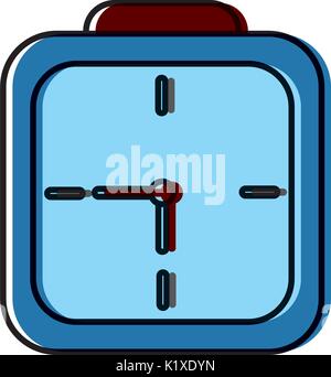 wall clock square deadline dial graphic Stock Vector