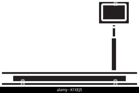 weight scale delivery boxes equipment cargo Stock Vector