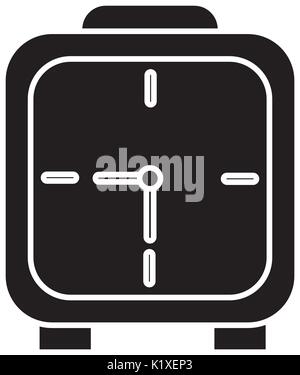 wall clock square deadline dial graphic Stock Vector