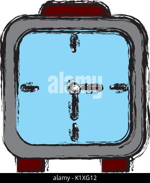 wall clock square deadline dial graphic Stock Vector