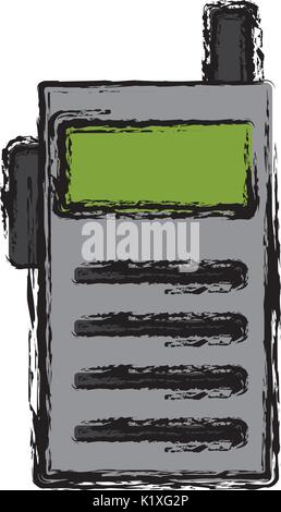 walkie talkie communication radio isolated on white background Stock Vector