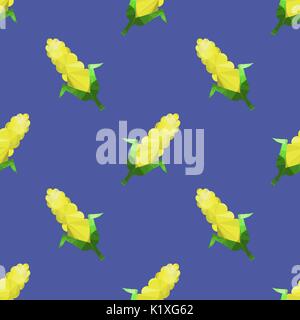 Yellow Corn Seamless Pattern Stock Vector