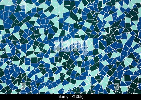 Blue mosaic on a wall Stock Photo