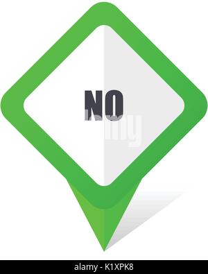 No green square pointer vector icon in eps 10 on white background with shadow. Stock Vector