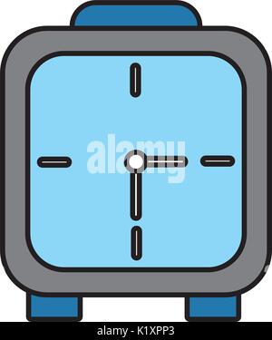 wall clock square deadline dial graphic Stock Vector