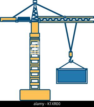 industrial crane loading container cargo terminal element Stock Vector