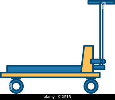 platform trolley cargo cart delivery equipment icon Stock Vector