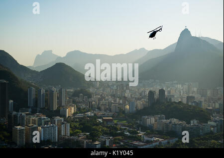 Landscape photo over Rio de Janeiro city, Brazil, taken from Sugar Loaf Mountain Stock Photo